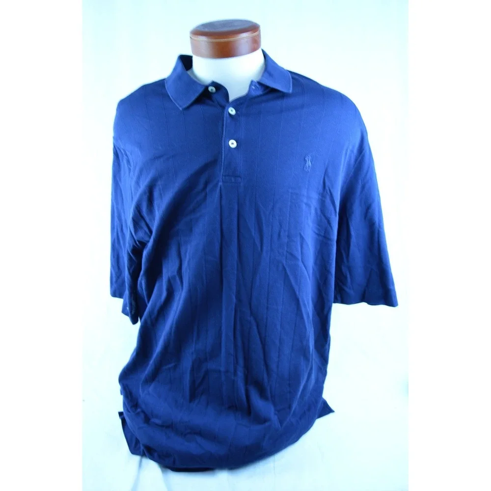 Polo Golf Ralph Lauren Polo Shirt Blue Check Cotton - Size XL